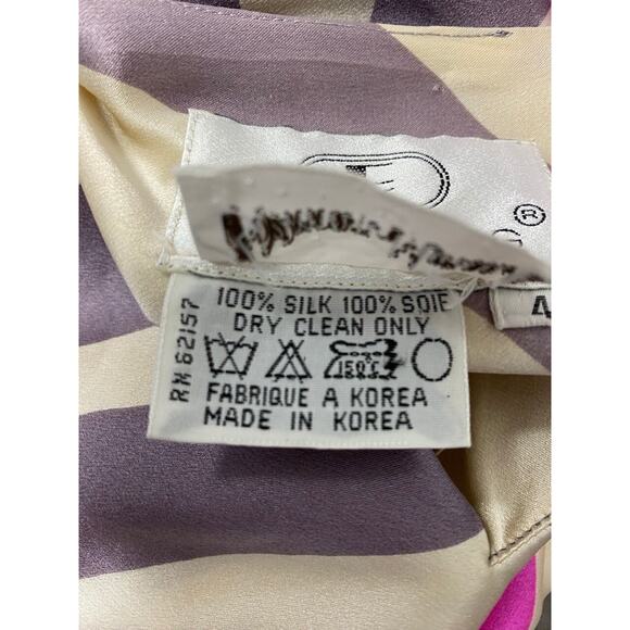 Flora Kung Floral Sign Silk Dress Kimono Multicolor Size 4 Neiman Marcus A000467 - Picture 6 of 6